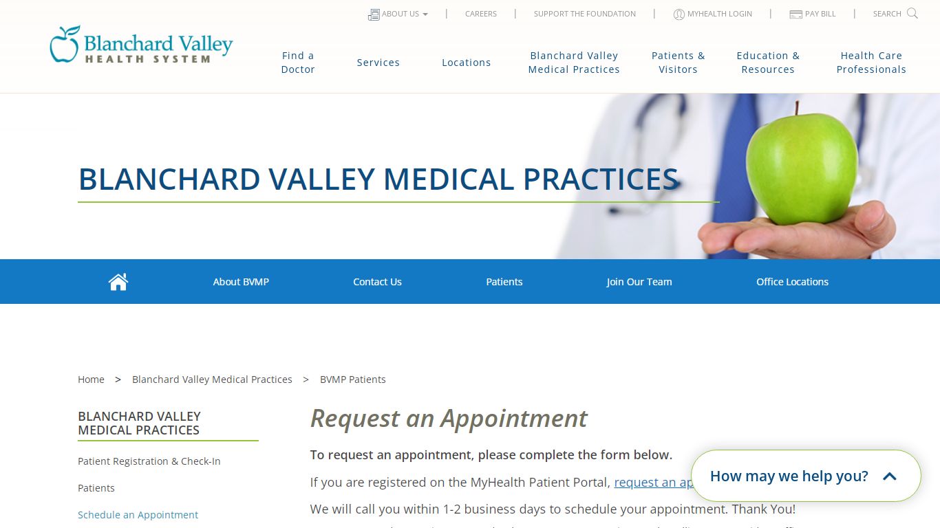 Request an Appointment - Blanchard Valley Health System