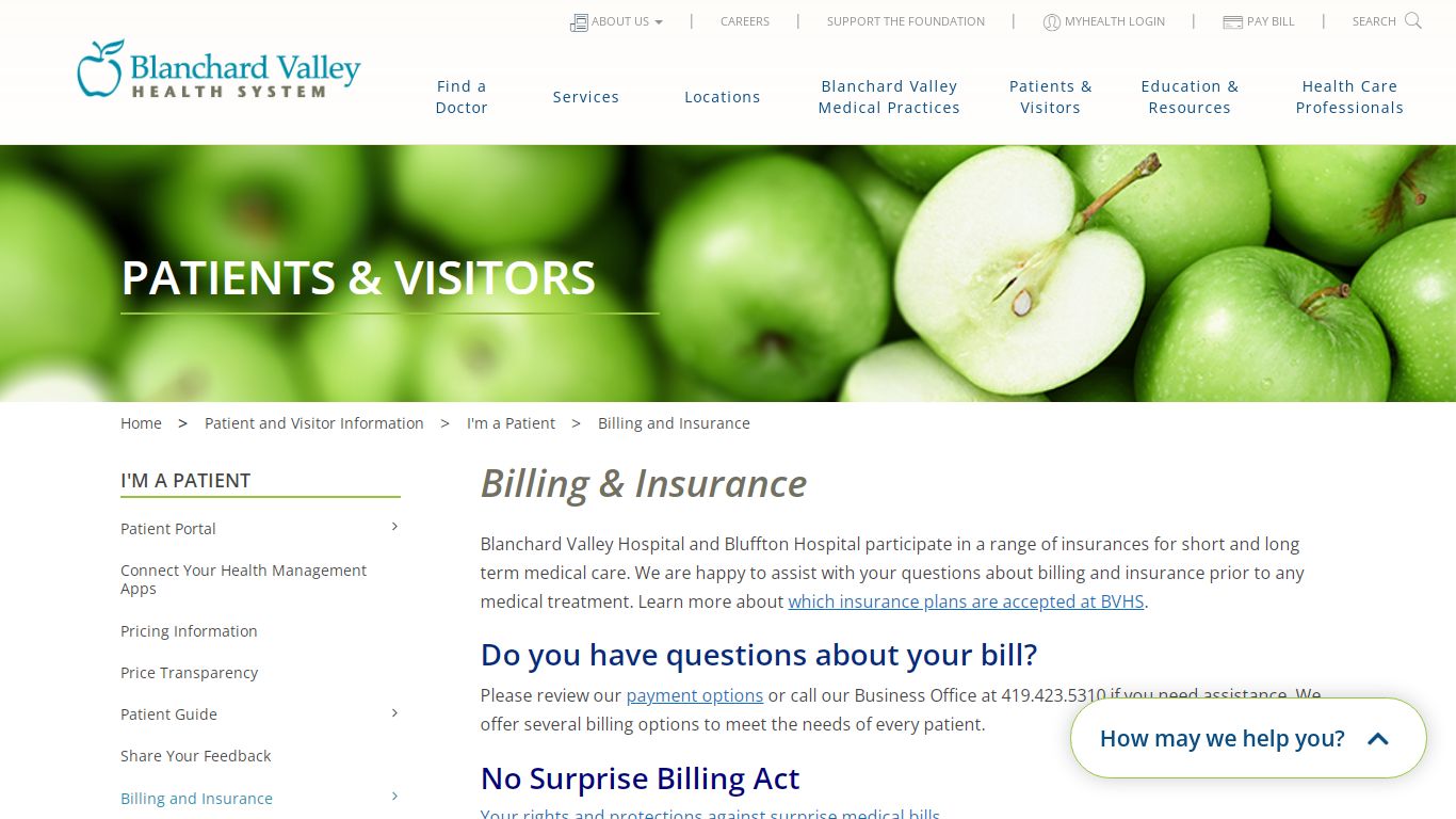 Billing & Insurance - Blanchard Valley Health System